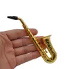 Easy to Use Metal Sax Saxophone Shaped Tobacco Pipe Cigarette Smoking Pipes Gold Color Cleaners Mouth Tips Sniff