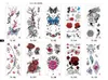 240 스타일 여성 남성 DIY 헤나 바디 아트 방수 문신 디자인 나비 트리 분기 생생한 임시 문신 스티커