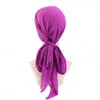 Womens muçulmano Hijab Cancer Chemo Flor Imprimir Loss Hat Turban Cap cabelo cobrir a cabeça do envoltório do lenço Pré-Amarrado Headwear Strech Bandana