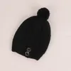 Cappello da donna con bottone Slouchy Berretto da lavoro a maglia Berretto lavorato a maglia da donna invernale in cotone da donna Berretto con pompon Cappello da sci invernale caldo Berretto caldo dc947