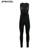 SPEXCEL Pro race Collant cyclisme chamois haute densité hiver Tissu brossé DWR Traitement déperlant Pantalon à bretelles avec poche arrière