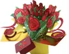 Carte de voeux 3D Rose Carte de message 3D Pop Up Glitter Rose pour la Saint-Valentin Creative Gift1