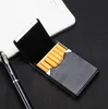 Aluminum Cigar Cigarette Case Tobacco Holder Pocket Box Storage Container Stainless Steel PU Card Smoking Case Accessories GB958