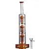 Ny ankomst orange triangel arm träd perc hookah bong böjd halsglas bongs dab rigg rökare bubbler oljerigor 14mm fogskål