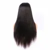 Parrucca per capelli umani Parrucca anteriore in pizzo vergine malese di alta qualità diritta in seta per donna nera 8933839