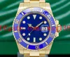 Luxury High Quality 116618 Men's Watch 18K Yellow Gold Ceramic Bezel Blue Dial Asia 2813 Movement Automatic Mens Watches original Box