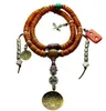 Tibetano yak osso envelhecido 108 cordas mão iaque chifre Buddha contas turquesa pulseira necklac