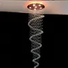 Moderno led lustre de cristal iluminação espiral gota chuva escada luzes teto cristal luminárias deco iluminação da lâmpada para el hall sta2589