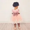 Bébé fille vêtements princesse robe vêtements à manches courtes dentelle arc robe de bal Tutu robe de soirée enfant en bas âge enfants déguisements 0-7Y