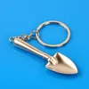 Gratis frakt av DHL Fashion Novelty Mini Shovel Keychain Metal Spade Key Rings för Promotion WB163