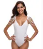Mode-Maillots de bain Vêtements pour femmes Été One Piece Bikini Glands Designer Solid Black White Beach Bikinis