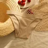 Simples cor sólida senhora sexy calcinha cueca mulheres sem costura cintura baixa biquíni briefs bonito lingerie