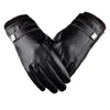 Men Gloves Dressy Genuine Leather Warm Lined Wrist Strap Autumn and Winter Plus Velvet Thick Warm Gloves Cycling Full Touch Screen