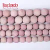 Wholesale натуральный камень тусклый полировальный матовый родонит круглые свободные шарики 15 "Strand 4 6 8 10 12 мм выбора для изготовления ювелирных изделий
