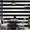 Classic Gray Black Waterproof PVC Wallpaper Roll vinyl White And Black Vertical Stripes Background Wall Paper Living Room