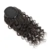 Remy cabelo cordão de cabelo 100% cabelo humano mola curly 10 ~ 24 polegadas brasileira virgem natural ondulada rabo de cavalo 140gram quente