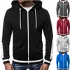 Män Höst Pullover Hoodie Hooded Sweatshirt Borstat Fleece Hoody Top Warm Sweatshirt Hooded Zipper Top Coat Outwear Plain M-3XL