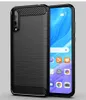 Carbon Fiber Texture Slim Armor Borstat TPU Case Cover för Huawei Nova 6 SE Honor V30 Pro P Smart 2020 280pcs / Lot