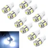 سوبر مشرق أبيض T10 194 168 2825 W5W 5050 5-SMD LED لمبة سيارة الداخلية قبة الجذع لوحة لوحة اللوحة تخشير 12 فولت 6000kfree الشحن