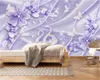 Flor costume 3d Wallpaper Purple Fantasy Flores Swan Lake bonito romance Sala Quarto Mural Wallpaper