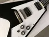 Guitare électrique Flying V à corps noir, avec 2 micros, corps en acajou, matériel chromé, touche en palissandre, personnalisable 9145451