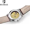 Ruimas luksusowy zegarek biznesowy mężczyźni automatyczny zegar mężczyźni Wodoodporny zegarek mechaniczny Top Brand Relogio Masculino Drop 302L