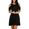 Casual Dresses Women Solid Crew Neck Short Sleeve Dress Beach Party Wear 13 Colors