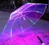 7 colores que cambian de color LED luminoso paraguas transparente lluvia niños mujeres con linterna para amigos mejor regalo SN1677