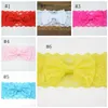 Headband Lace Bow Hairband Baby Girls Hair Bands Children Head Wrap Band Elastic Lace Headwear Kids Hair Accessories 12 Colors DHW2361