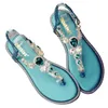 Venta caliente-NUEVO Diseñador Sandalias de diamantes de imitación para mujer Sandalias de playa causales Antideslizantes huaraches de verano zapatillas chanclas zapatilla MEJOR CALIDAD