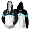 3D Impresso Jogo de Hoodie Detroit: Torne-se Humano RK800 Connor Cosplay Cosplay Capuz Capuz Jaqueta Unisex Moletom Moletom Com Capuz Capuz Roupa Roupa V191105