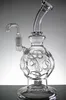 Hookahs 9.45 Inches Glass Bong Double sphere Wormhole with 14mm Frosted bowl Transparent Glass Smoking Pipes Global delivery