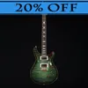 Custom 24 Lotus Knot Private Stock Sage Glow Smoke Burst 3415 Green Flame Maple Top Electric Guitar Lotus Knot Inlays, Tremolo Bridge