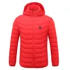 2019 Inverno Homens inteligente USB temperatura constante de aquecimento elétrico para baixo aquecimento jaqueta jaqueta com capuz colete roupas quentes # G9