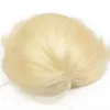 MEN039S TOUPEE BLONDE COLOR 613ストレートレミーヒューマンヘアウィッグ全体の肌全体