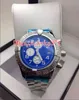 2Color Moda de alta qualidade Os relógios de pulso de alta qualidade de 48 mm de aço inoxidável A13371111C1a1 Cronografias de quartzo vk azul