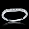 Luxury full Clear zircon stone pave silver color wave diamond Ring engagement Cocktail wedding alliance for women girls