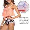 MoneRffi Swimwear Women Bikini 2019 Mujer High Waist Swimsuits Ruffles Bikinis Swimming Suit Women Push Up Bathing Suits Biquini