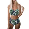 Seksowne Bikini Kobiety Summer Swimsuit Brazylijski Wysoki Waist Bikini Push Up Girls Floral Print Swim Suit Maillot de Bain Femme