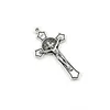 100 sztuk Benedykt Medal Jezus Chrystus Krucyfiks Cross Charm Wisiorki Do Biżuterii Making Bransoletka Naszyjnik DIY Akcesoria20.2x37.5mm A-581