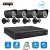 ANSPO 4ch AHD Home Security Camera System Kit Outdoor Night Vision IR-CUT DVR CCTV Home Surveillance 720p Black/White Camera