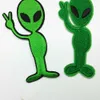 Cartoon Green Alien Iron On Patches Embroidered Clothes Patch For Clothing Clothes Stickers Garment Apparel Accessories