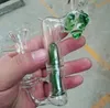 Unico bong in vetro doppio riciclatore Dab Rigs con giunto da 14 mm Bong in vetro per acqua Percolatore Heady Green Oil Rig Elica inebriante Beaker 2701