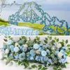 結婚式の100cmの花の列アーチの配置フラワーステージロードリードフラワーウェディングシーンレイアウトパーティーの装飾花柄