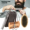 Conjunto de pincéis de barba Dobrado estilo Combines de tesoura Modelagem Cuidador de limpeza Kit9301481