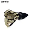 Eilyken 2020 Gladiator Sandalen Sommer Frühling Spitze Zehen Nieten Verzierte Cut Out Caged Stiefeletten Stiletto Ferse Frauen Schuhe CX200610