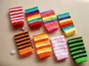 Ins Lovely Baby Girls Leg Warmers Socks Rainbow Färg Striped Knee Protection Winter Ben Warmer