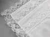 12 pièces bricolage blanc pur mouchoir coton dentelle à la main Wending fête mouchoir taille: 23 cm x 25 cm