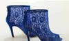 2019 peep toe donna primavera autunno stivali design zip posteriore scarpa modello fiore pizzo stivaletti corti marca dolce scarpa da passerella alla moda