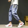 Mens brett ben jeans hippie byxor män lastbyxor streetwear baggy jeans hip hop denim manliga overall män 2019 kk2963